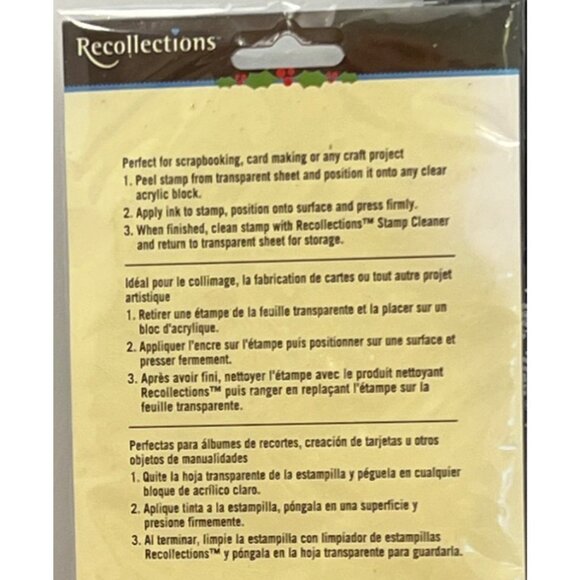 Recollections Cling Stamps Set Of 6 Holiday Designs Rubber STAMPS - Picture 2 of 3